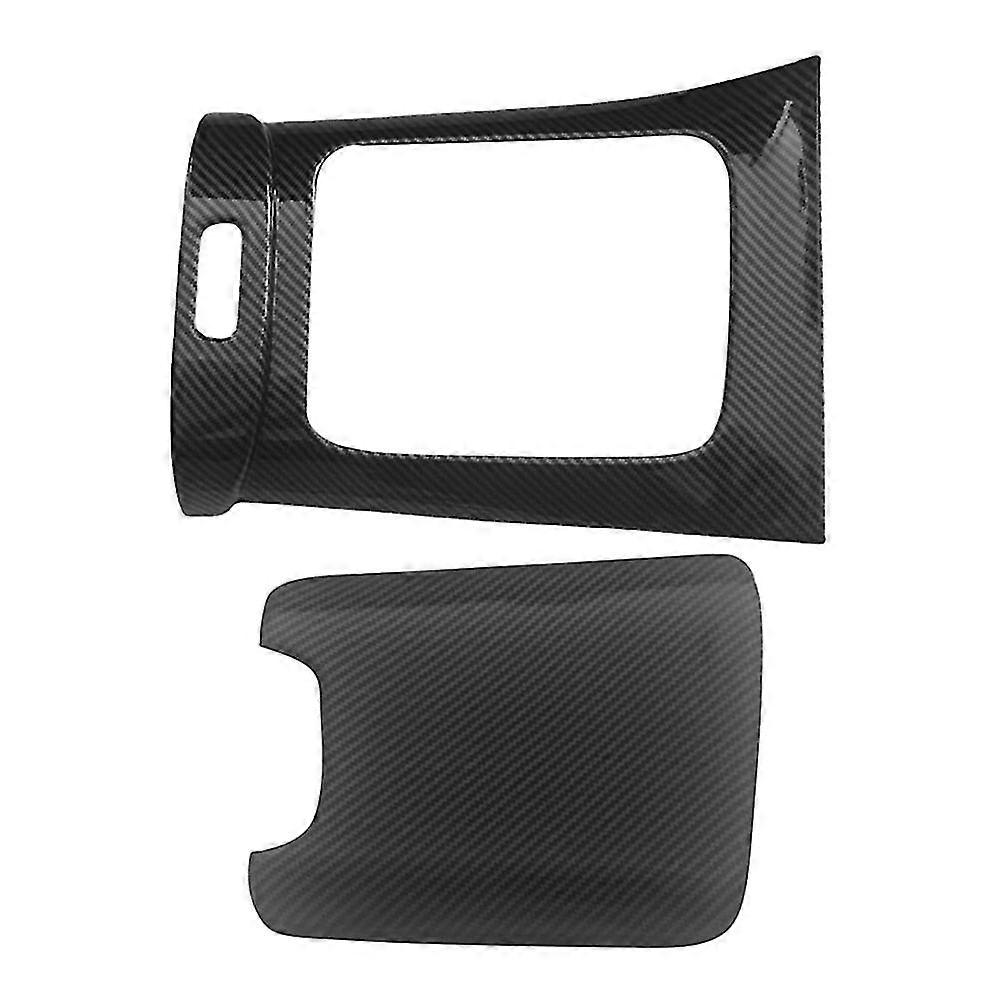 2pcs Auto Carbon Fiber Central Gear Panel Control Panel Decal