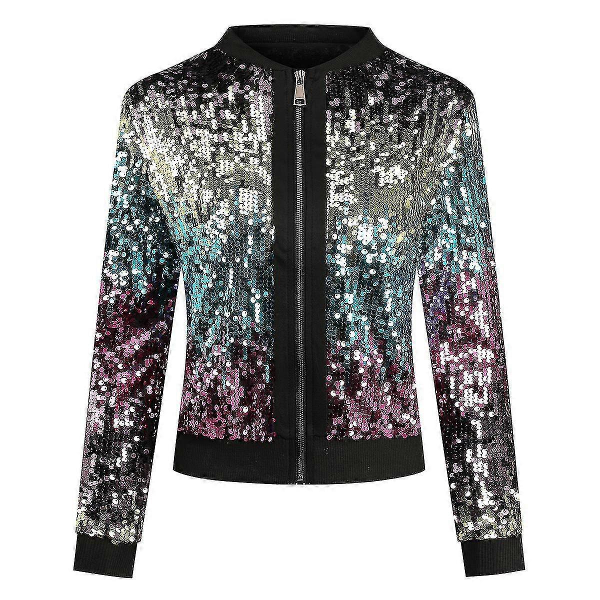 Women's Casual Colorful Sequin Jacket