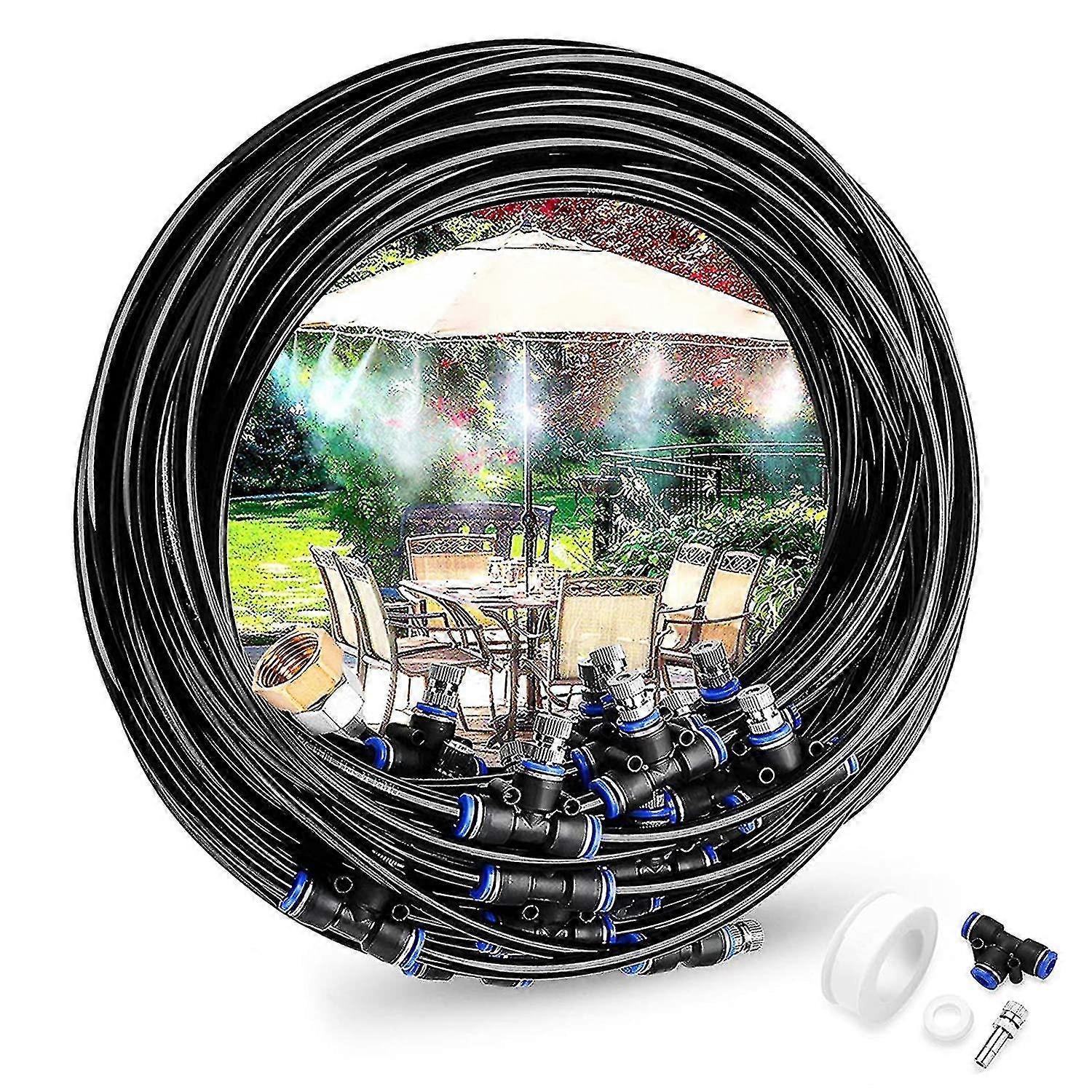 Irrigation Kits Misting System, 10m Outdoor Misting System, Patio Misting System, Ideal For Sunshade, Gazebo, Swimming Pool, Greenhouse, Garden
