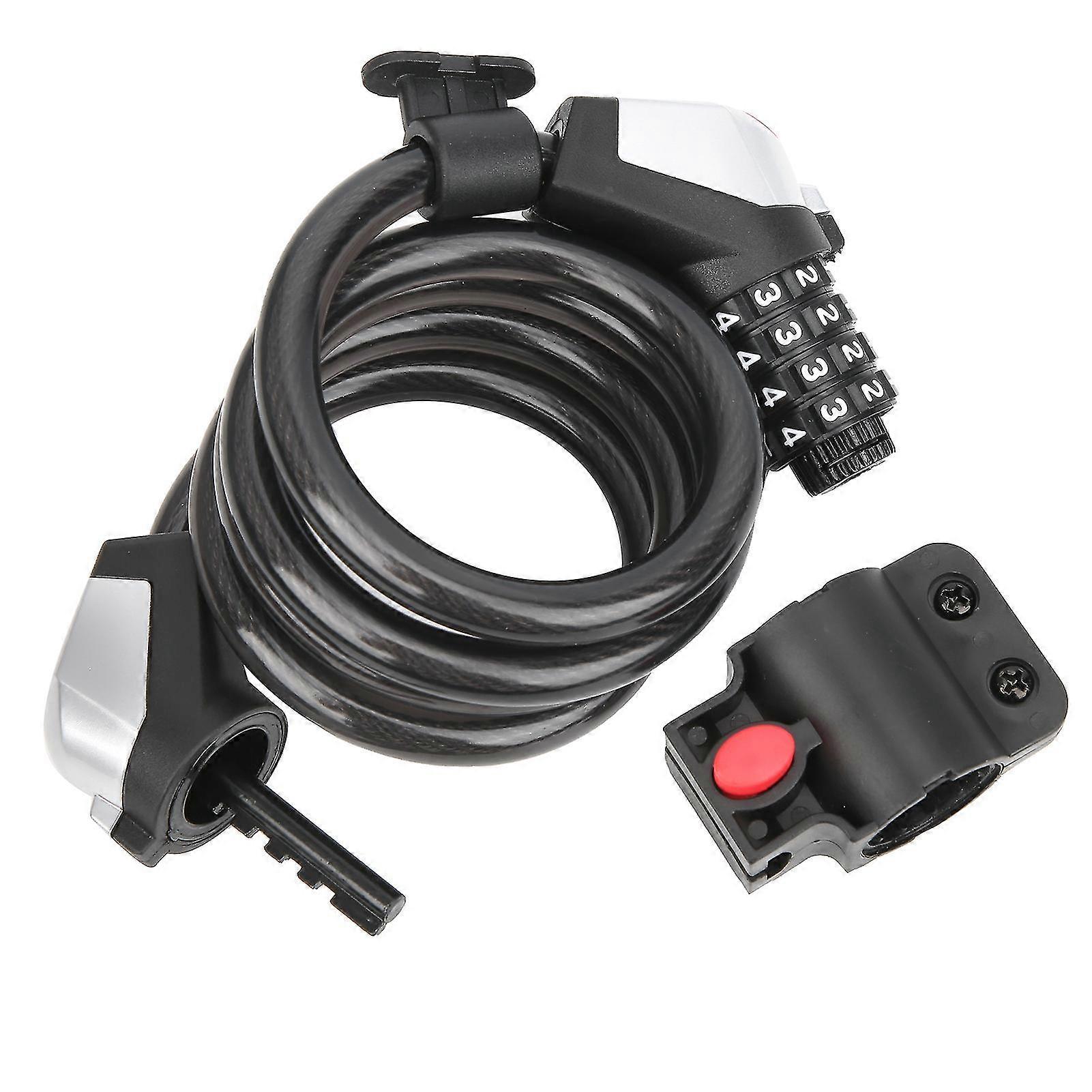 Portatile Mountain Bicycle Password Cavo Di Lucchetto Con Luce 4Digit Combinazione di Sicurezza