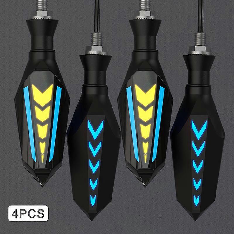 Double Side Flowing Turn Signal Motorcycle LED Turn Signal Flasher Light Built-in Relay Flashing Blinker Universal M10 Bolt IP65