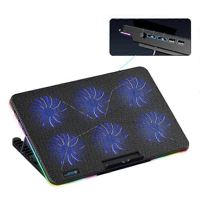 Laptop Ing Pad, Adjable H With 6 Quiet Fans Led For 10-17 Laptops
