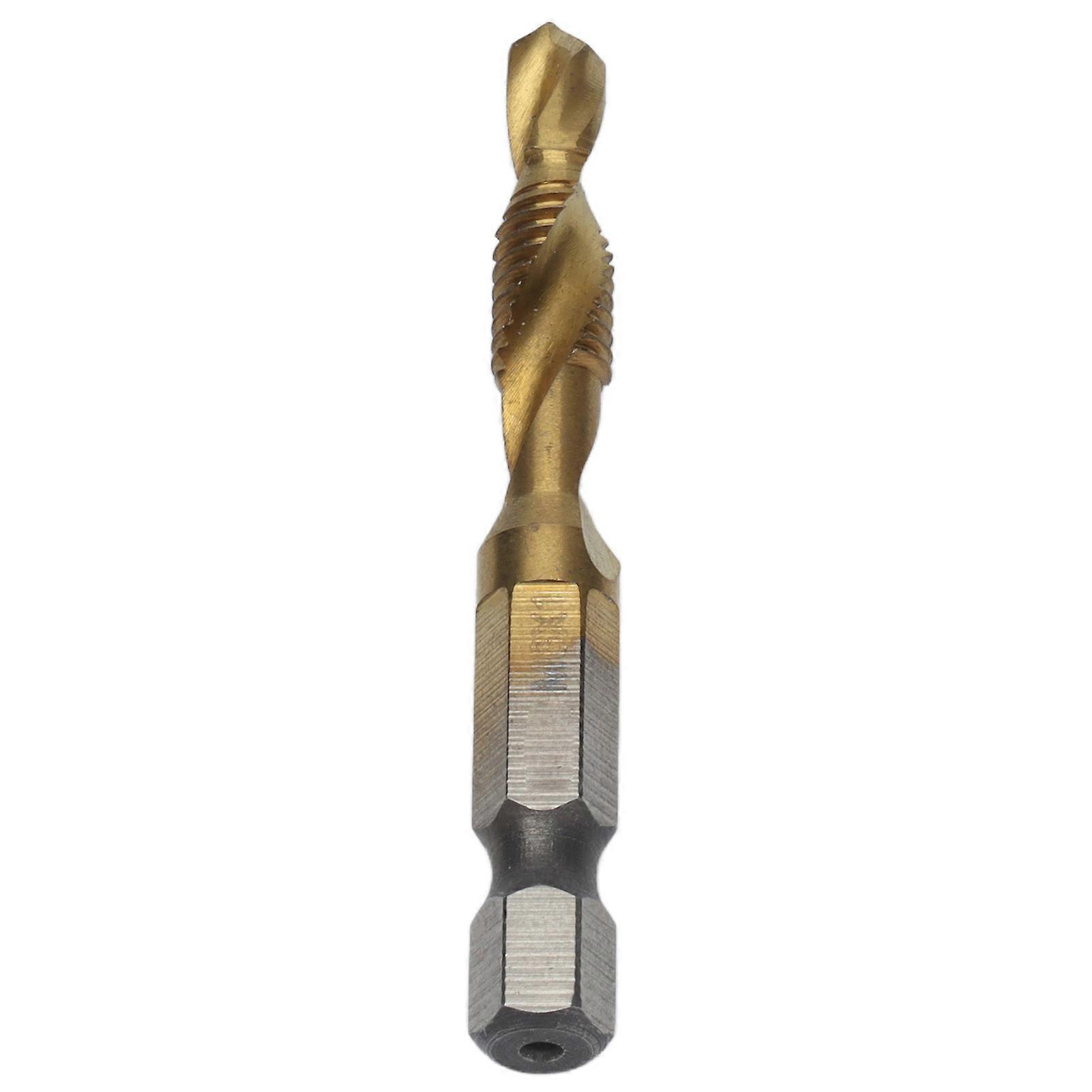 Tap Drill Bits for Wood Metric Screw Combination Tapping Bit Hex Shank Titanium Coated M6