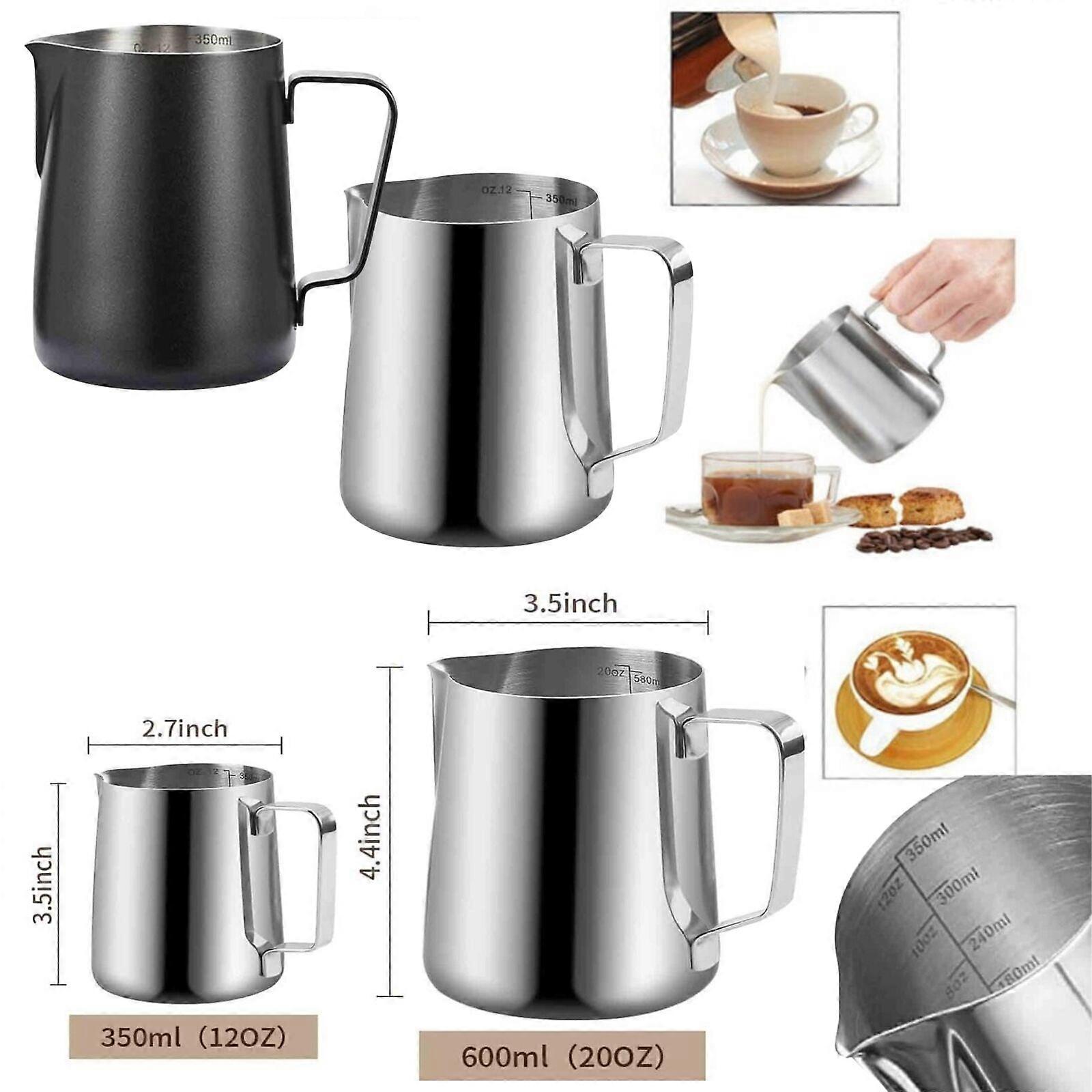 350 / 600 ML in acciaio inossidabile Latte Schiuma Brocca Montalatte Contenitore Caffè Latte