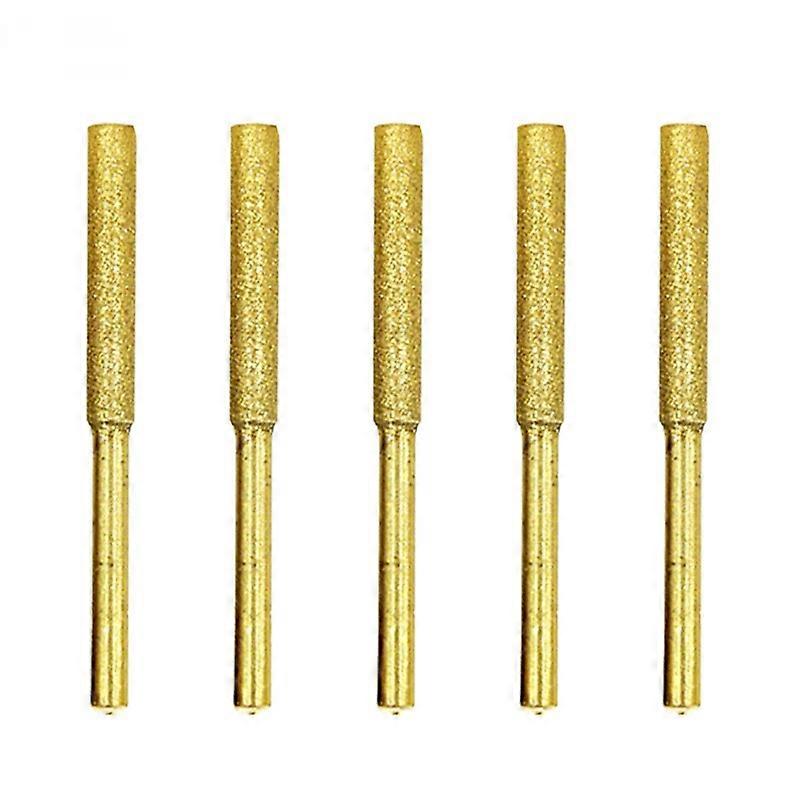 5PCS Diamond Coated Cylindrical Burr 4/4.8/5.5mm Chainsaw Sharpener Stone File Chain Saw Sharpening