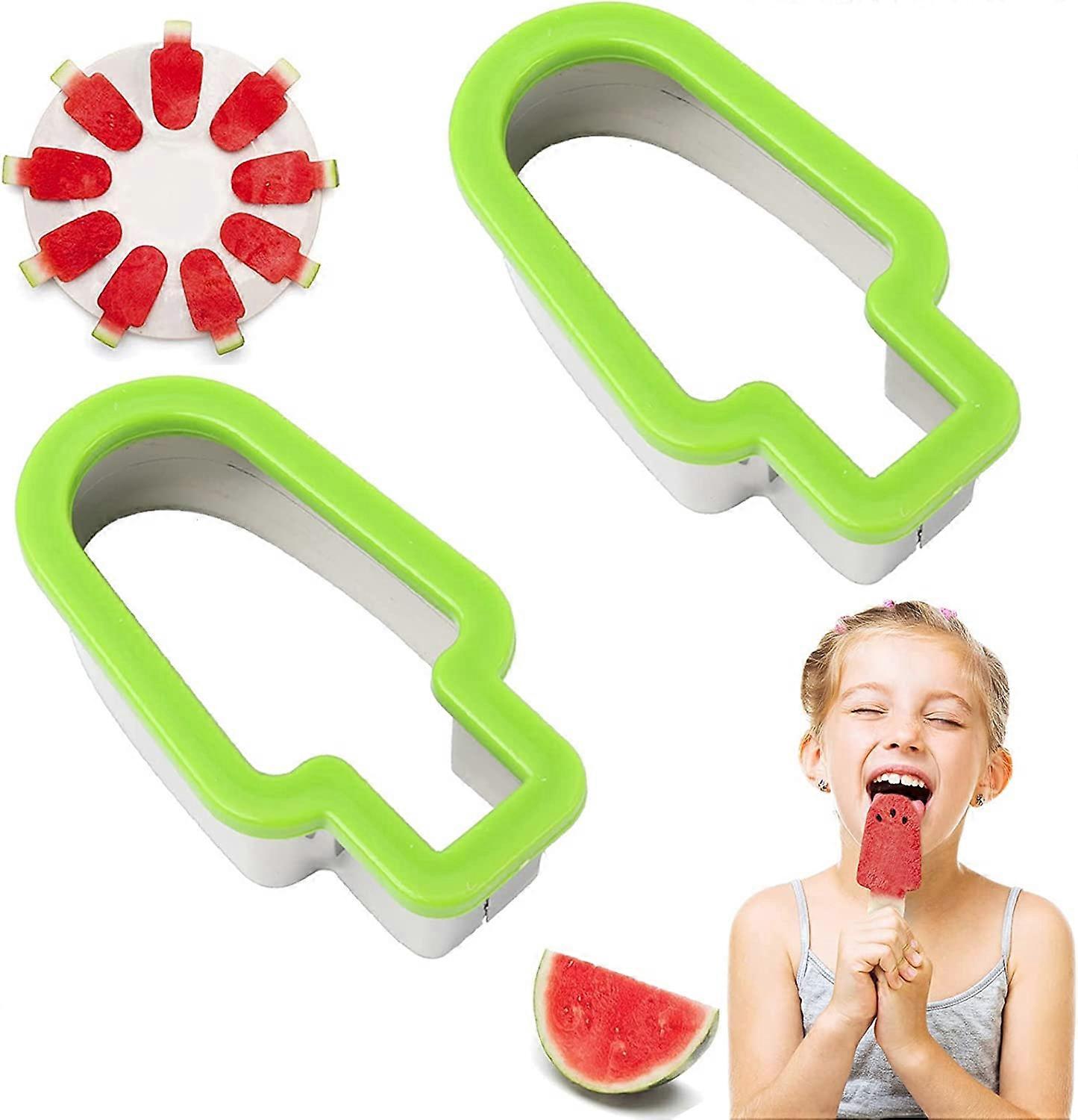 Vandmelon Cutter Slicer Tool Rustfrit stål Frugtkniv Forme Til Vandmelon, Frugt Slicer Popsicle Mold, Skær vandmelon Chunks Hurtigt