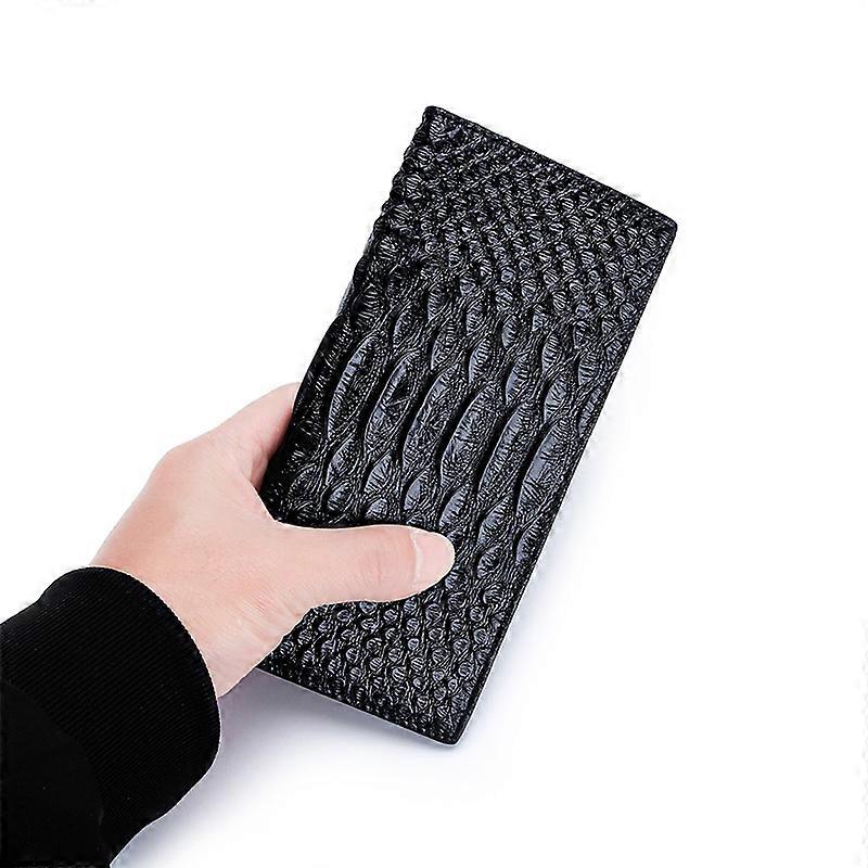 Alligator Print Genuine Leather Men Long Wallets Real Cowhide