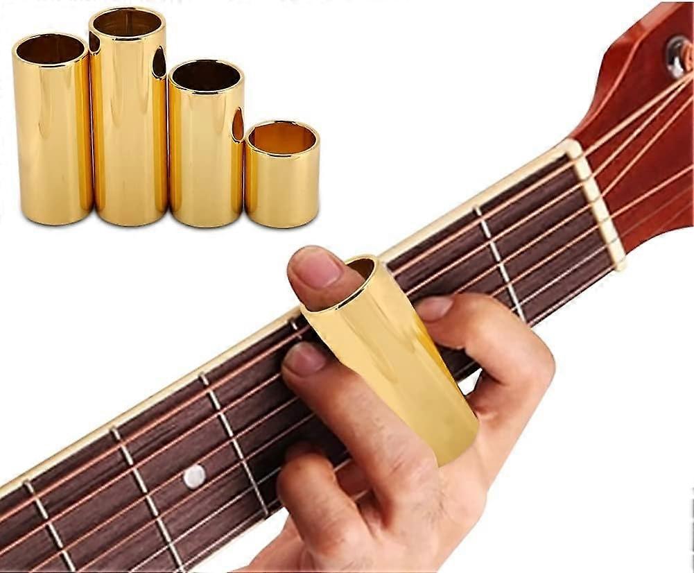 4-pak Zjeżdżalnie gitarowe, Gitara elektryczna Metalowe zjeżdżalnie Struny gitarowe Slides Złote