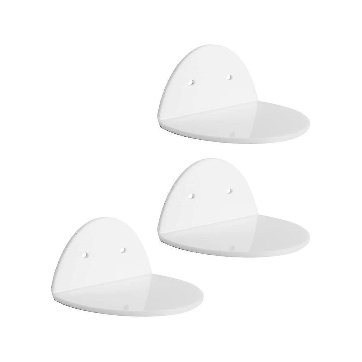 Acrylic Floating Wall Shelves Set 3 For Security Cameras, Baby Monitors, Speakers,universal Small Wall Shelf,white