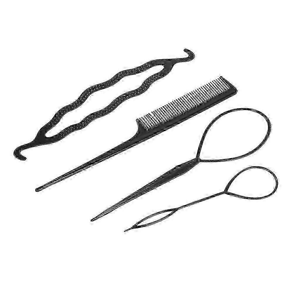 4pcs الشعر تويست التصميم كليب عصا دبوس كعكة جديلة صانع الشعر الملحقات كيت Diy نمط الشعر