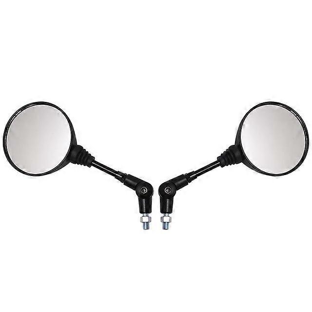Motorcycle Black Universal 10mm Side Mirror Rearview Mirror Anti-fall Folding Round Mirror