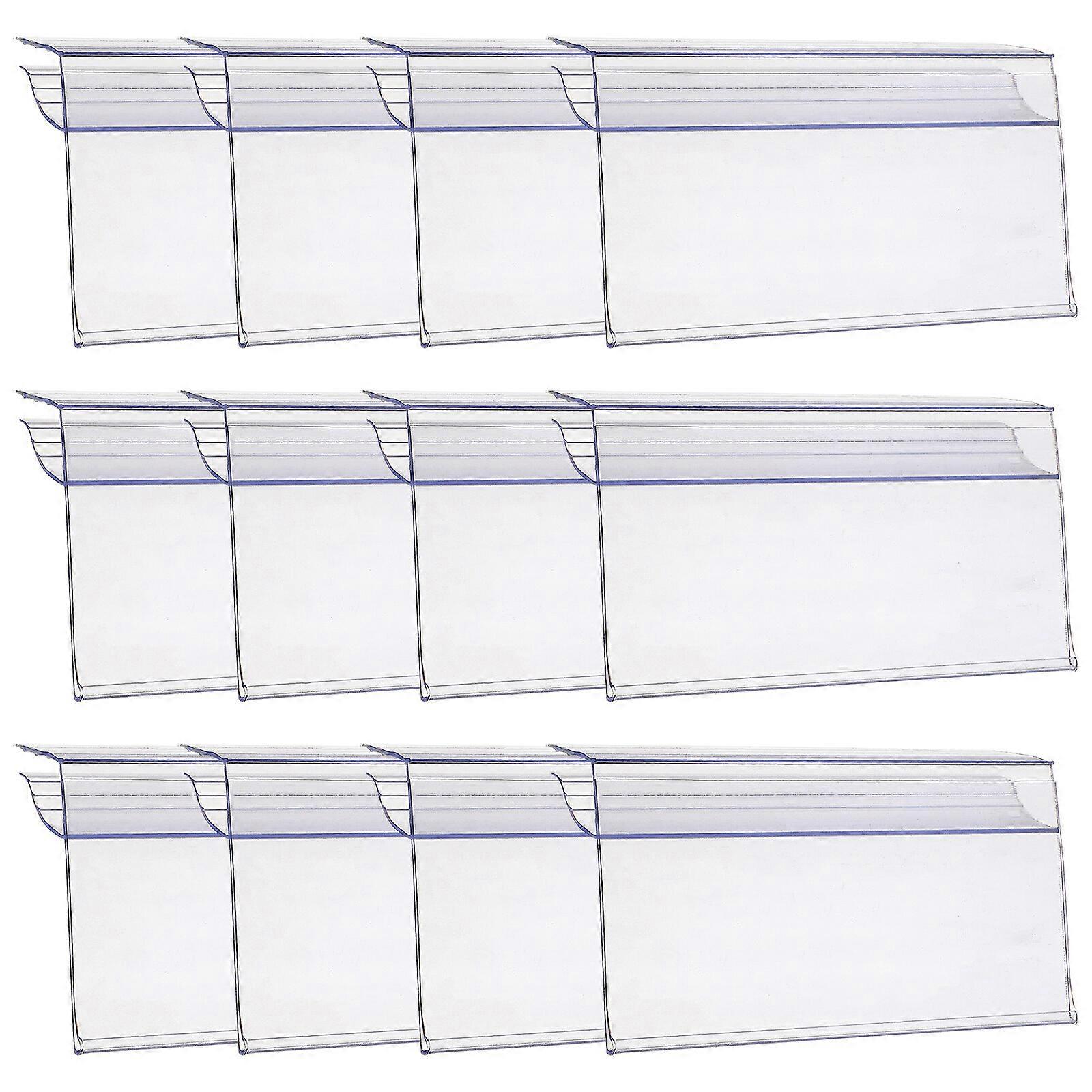 30pcs Transparent Price Tag Holder Supermarket Shelf Label Holders Merchandise Price Display Holders