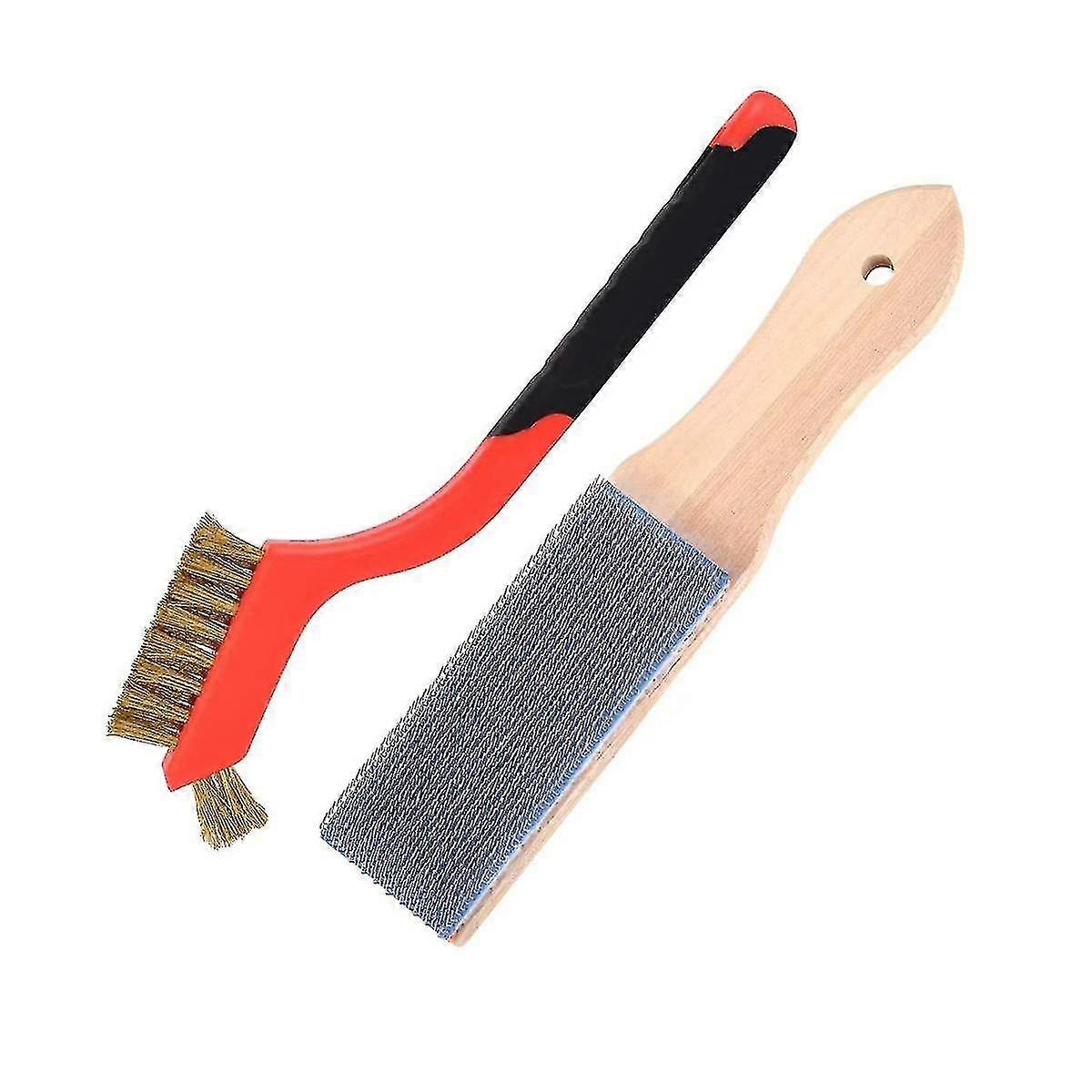 2piece Hook And Loop Wire Cleaning Brush Include Copper Wire File Cleaning Brush,for Cleaning Hook