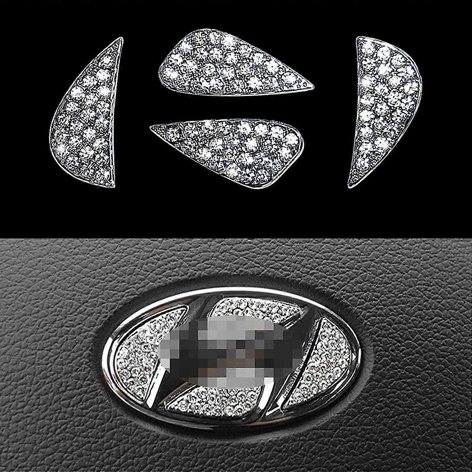 כובעי לוגו גלגל ההגה בלינג DIY יהלום קריסטל מדבקת אביזרים חלקים סמל קישוטי פנים