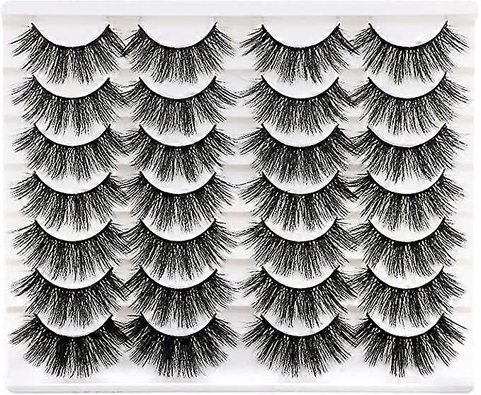 False Eyelashes 20mm Long Dramatic Faux Mink Lashes 16 Pairs Pack