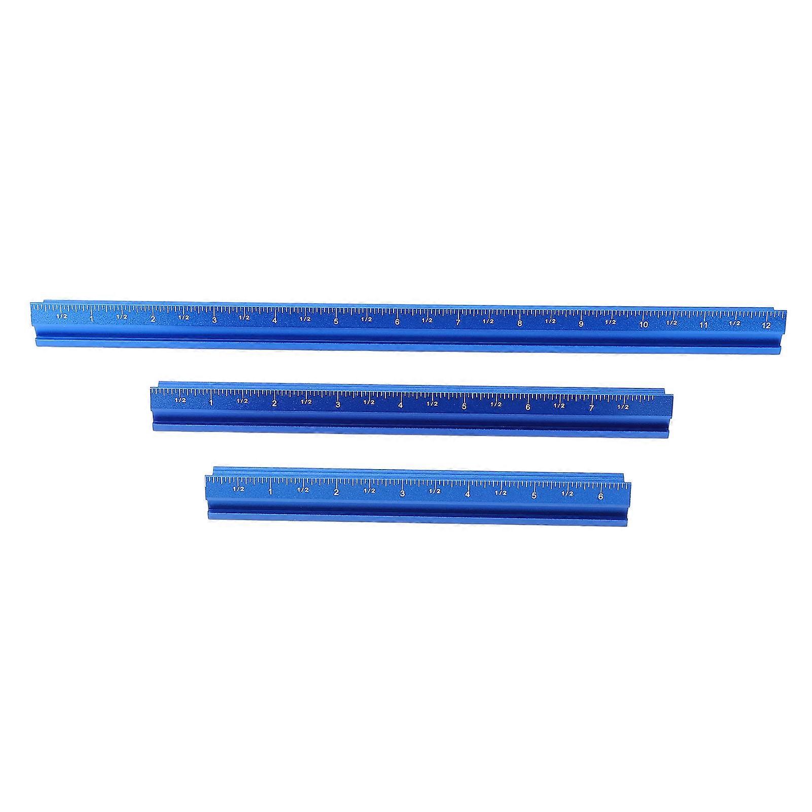 3PCS Set Woodworking Edge Ruler Aluminium Alloy V Shaped Corner Measuring Tool for Woodworking
