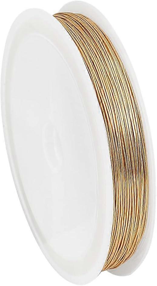 18K Gold Plated Copper Wire 24 Gauge Jewelry Wire 0.5mm Craft Wire Golden Beading Wire Tarnish Resistant Wire for DIY Crafts DIY