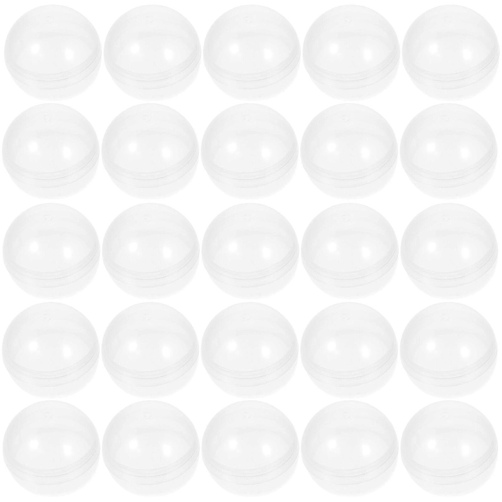 50pcs Plastic Transparent Balls Multi-purpose Twisted Round Balls Clear Fillable Grab Balls - MXBC