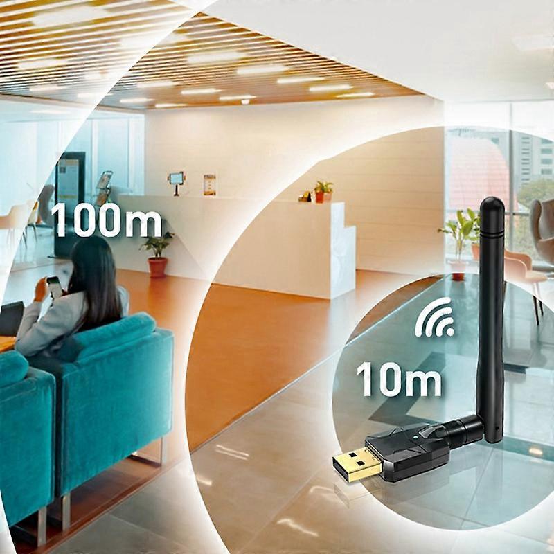 Adaptor Bluetooth USB Adaptor Bluetooth 5.0 100M Long Range Dongle EDR Wireless Receiver Transfer pentru PC & Desktop