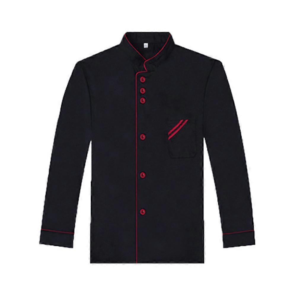 Μακρυμάνικο Chef Uniform Unisex Basical Chef Tops Catering Shirt for Bakery Hotel Restaurant - Size XL (Μαύρο)