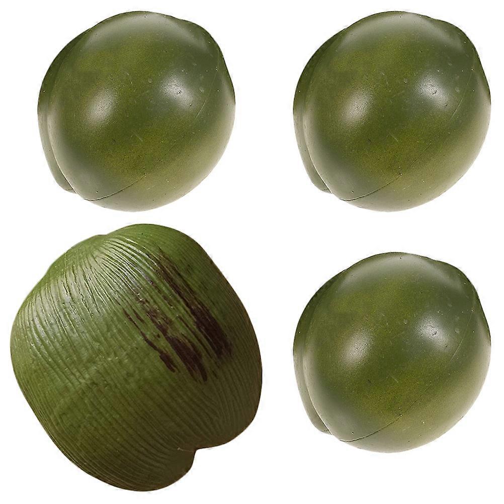 4Pcs Artificial Coconuts Simulation Coconuts Fake Fruits Model for Tropical Parties Display