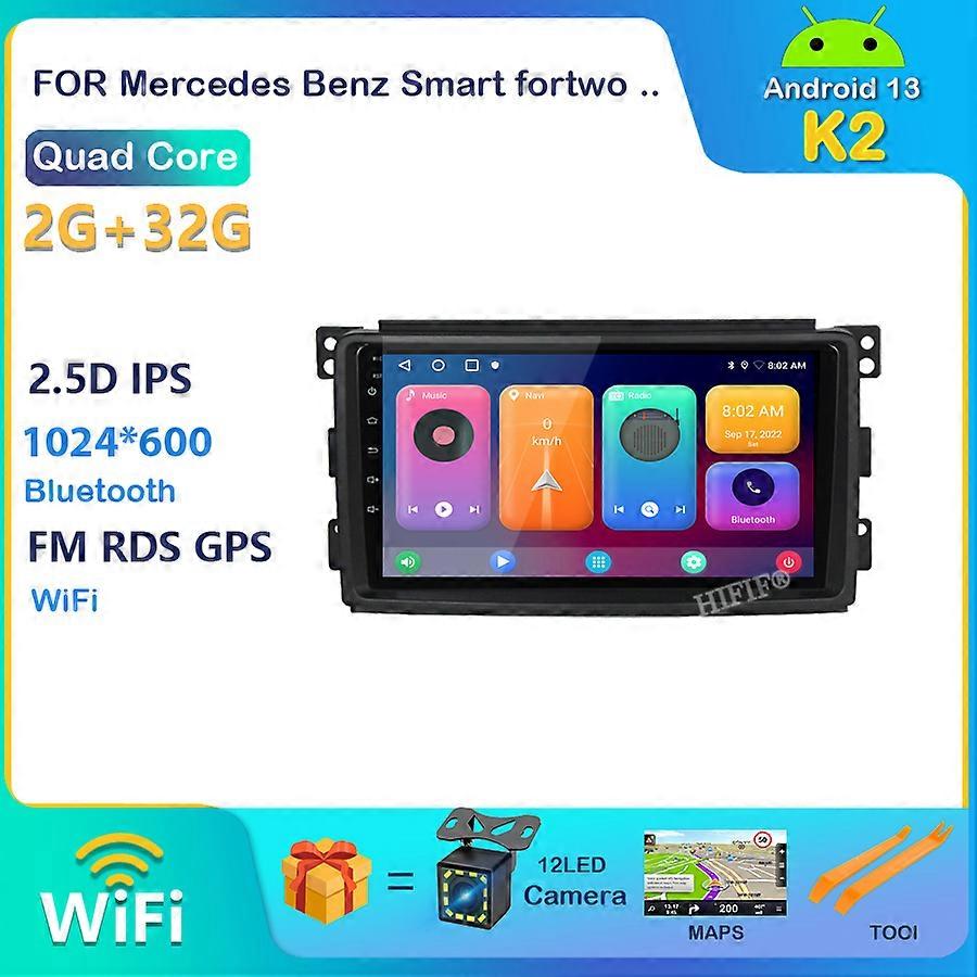 Carplay Android 13 για Smart Fortwo W451 2006~2016 στερεοφωνικό ραδιόφωνο βίντεο Wi-Fi Carplay χάρτη GPS nav navi πλοήγησης πολυμέσων χωρίς DVD
