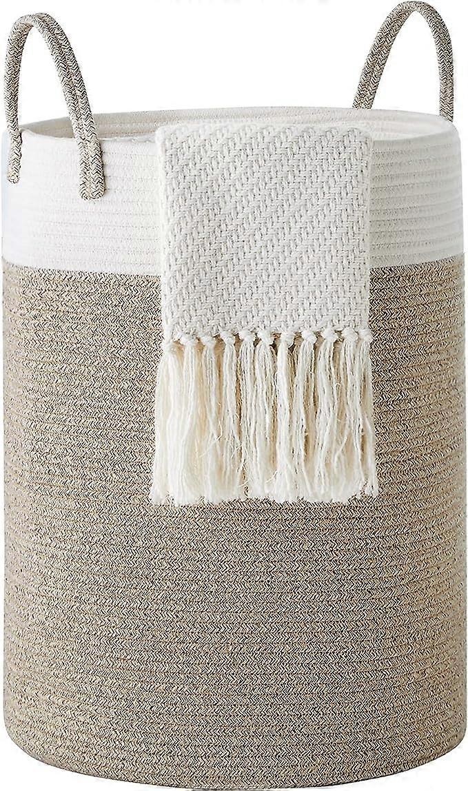 Cotton Rope Laundry Hamper - Brown