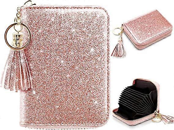 Γυναικεία μικρά πορτοφόλια πιστωτικών καρτών Glitter χαριτωμένα πορτοφόλια κατόχου πιστωτικών καρτών για γυναίκες