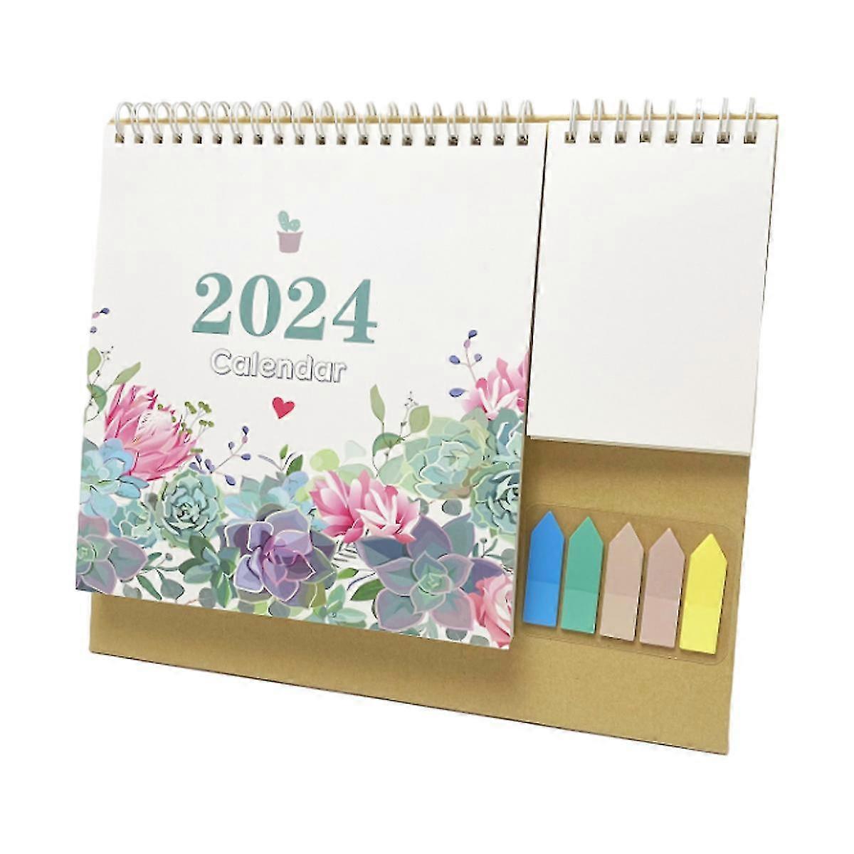 Desk Calendar 2023-2024 - 18 Monthly Small Desktop Calendar Runs From Jul.2023 To Dec.2024, Standing Flip Calendar With Notepads