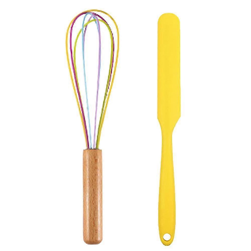 2 Piece Mini Kitchen Utensil Set- Silicone Kitchen Tools With Wood Handles