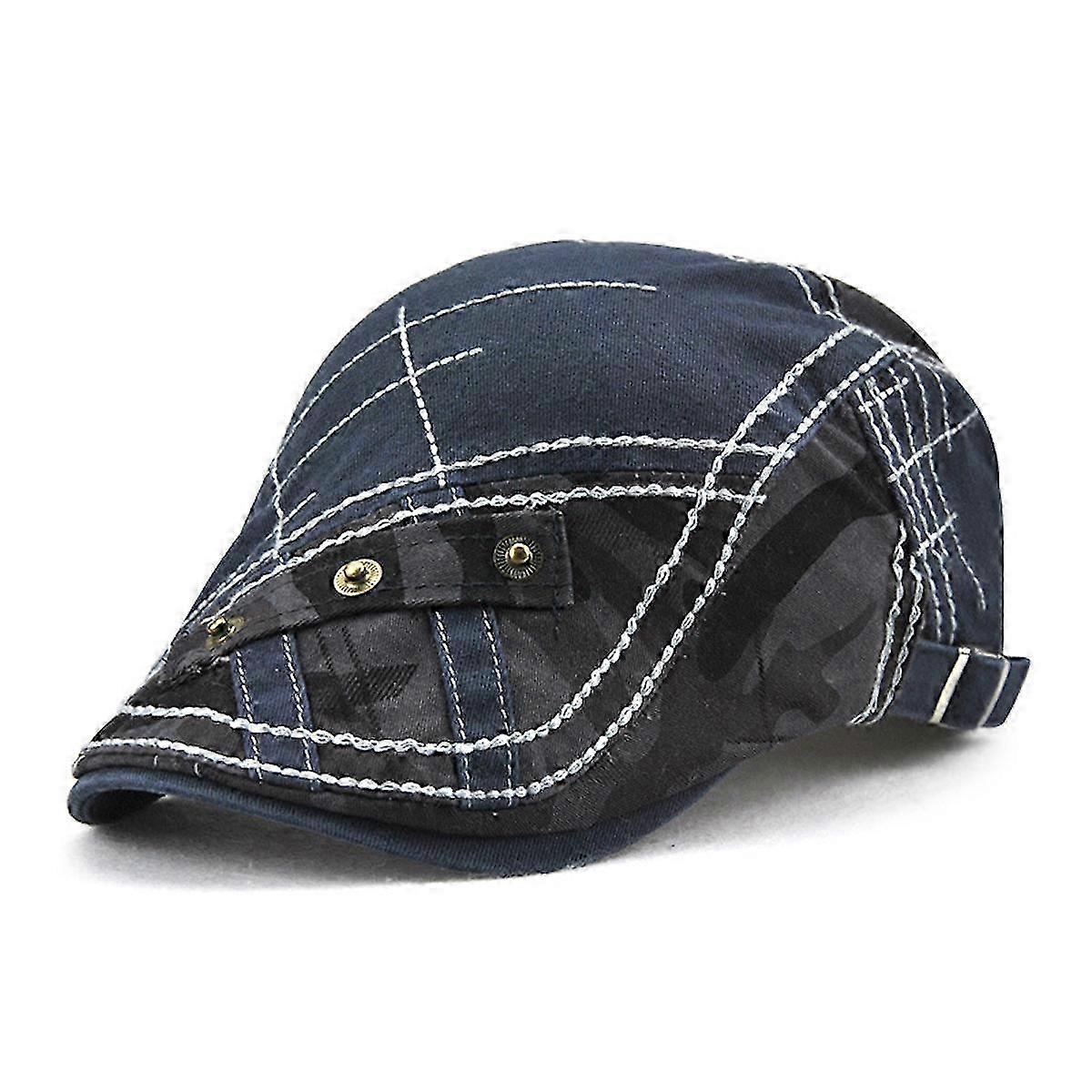 Retro Flat Cap for Men,Beret Cap Duckbill Hat Newsboy Driving Gatsby Cap Denim