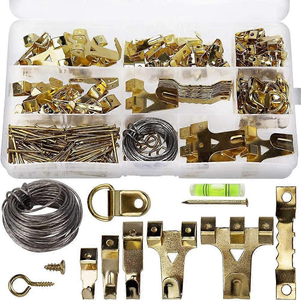 231 Pcs Assorted Picture Frame Hangers with Hooks, Nails, Hanging Wire, Saw Tooth, D Ring, Screw Ey