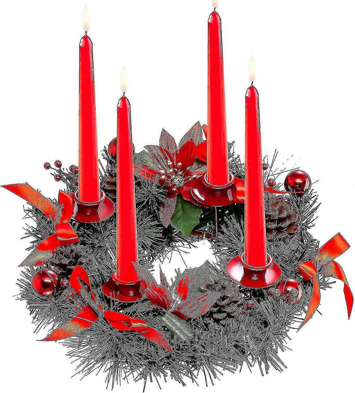 Advent Wreath Artificial Candle Holder-christmas Wreath With 4 Candle Holders,30 Cm