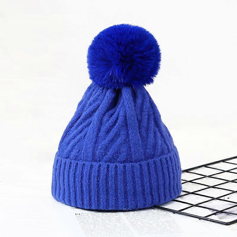 Knitted wool hat, warm casual hat, women