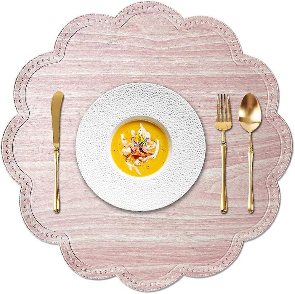 6 Sets Modern PU Placemats for Dining Table Washable Non-Slip Easy to Clean