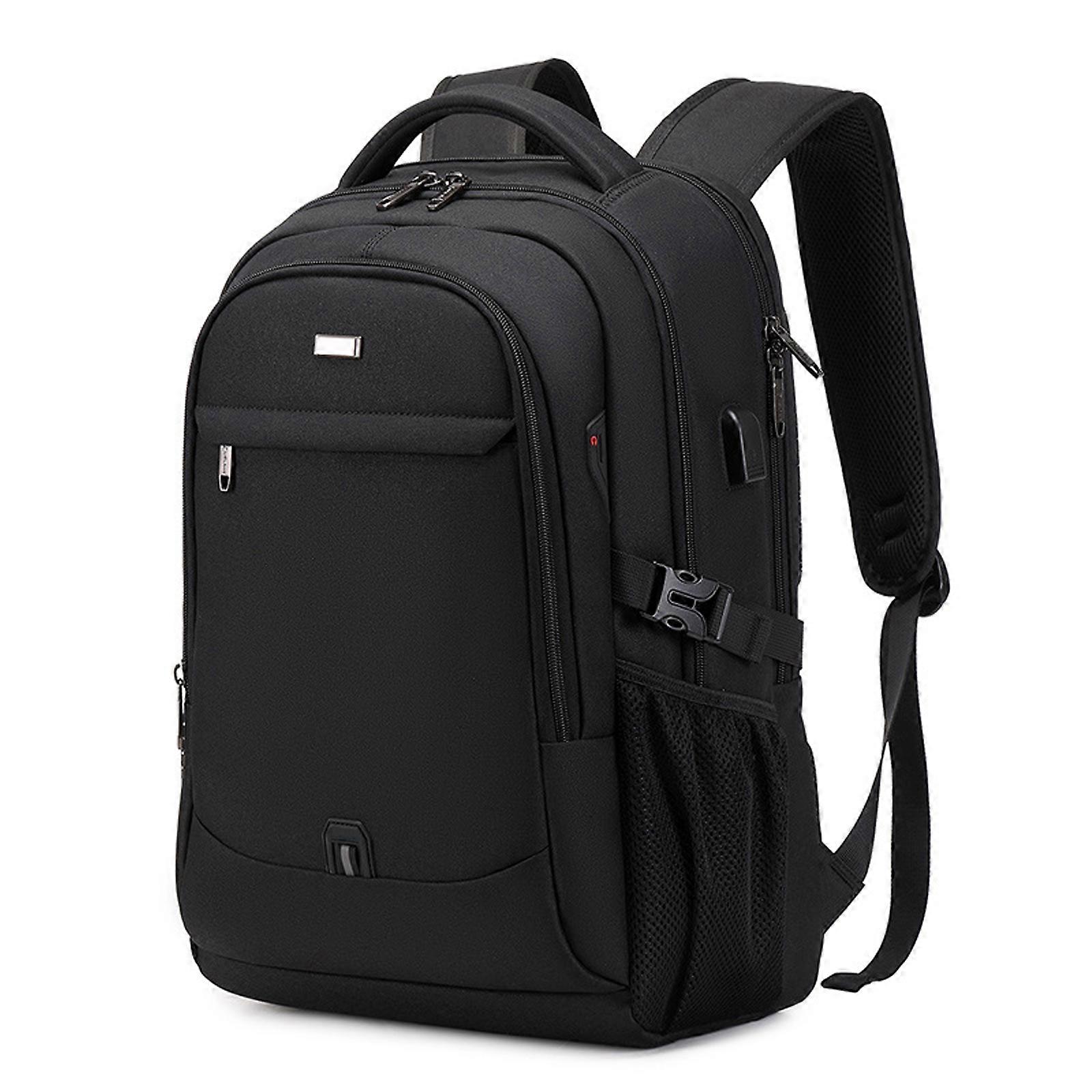 Schwarzer Reiserucksack 15,6'', Diebstahlsicherung, USB, Universal Design