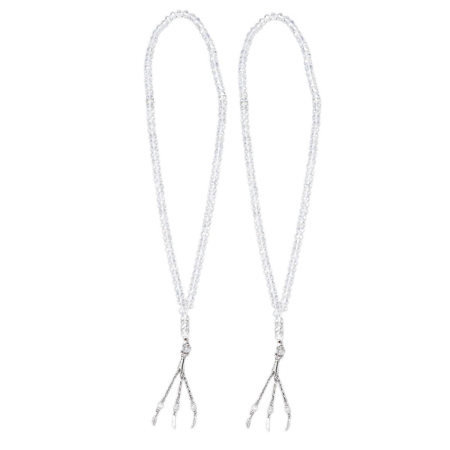 2PCS Prayer Beads Transparent Texture Fine Workmanship Coloured Glaze Muslim Prayer Beads