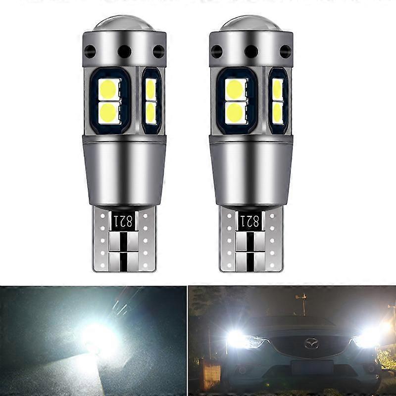 2Pcs W5W T10 LED Canbus Error Free 12V 6000K 3030 9SMD Auto 5W5 LED Bulb Clearance Wedge Side Turn Signal Light Super Bright White