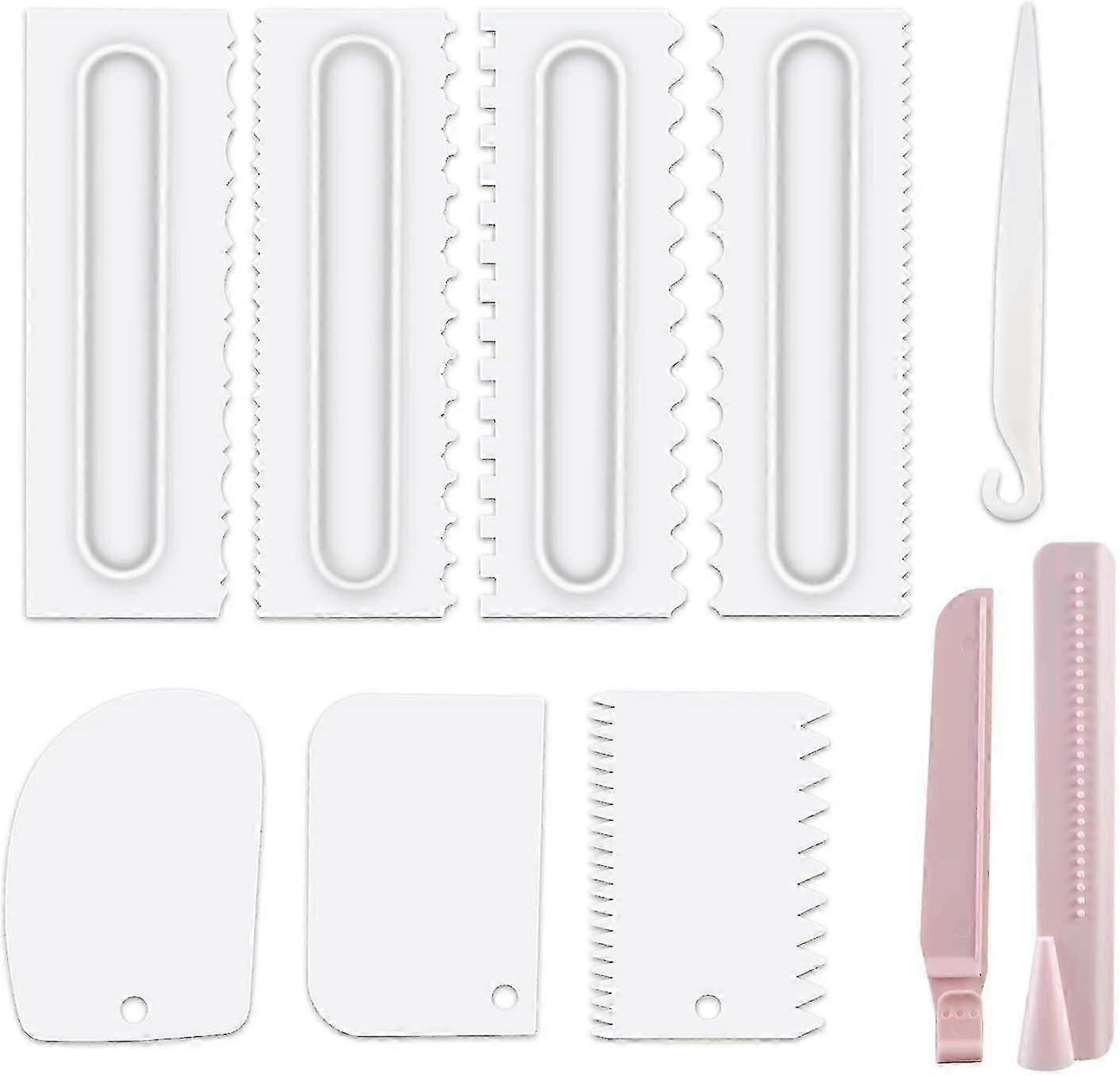 Cake Scraper Set Of 10 Packs,cake Decorating Comb And Icing Smoother