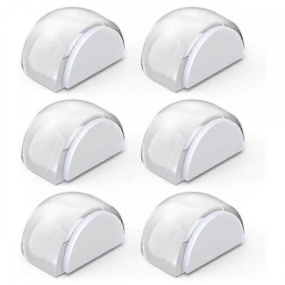 Set of 6 Door Stops Floor for Gluing, Transparent Self-Adhesive Floor Door Stops Suitable for All Hard Floors