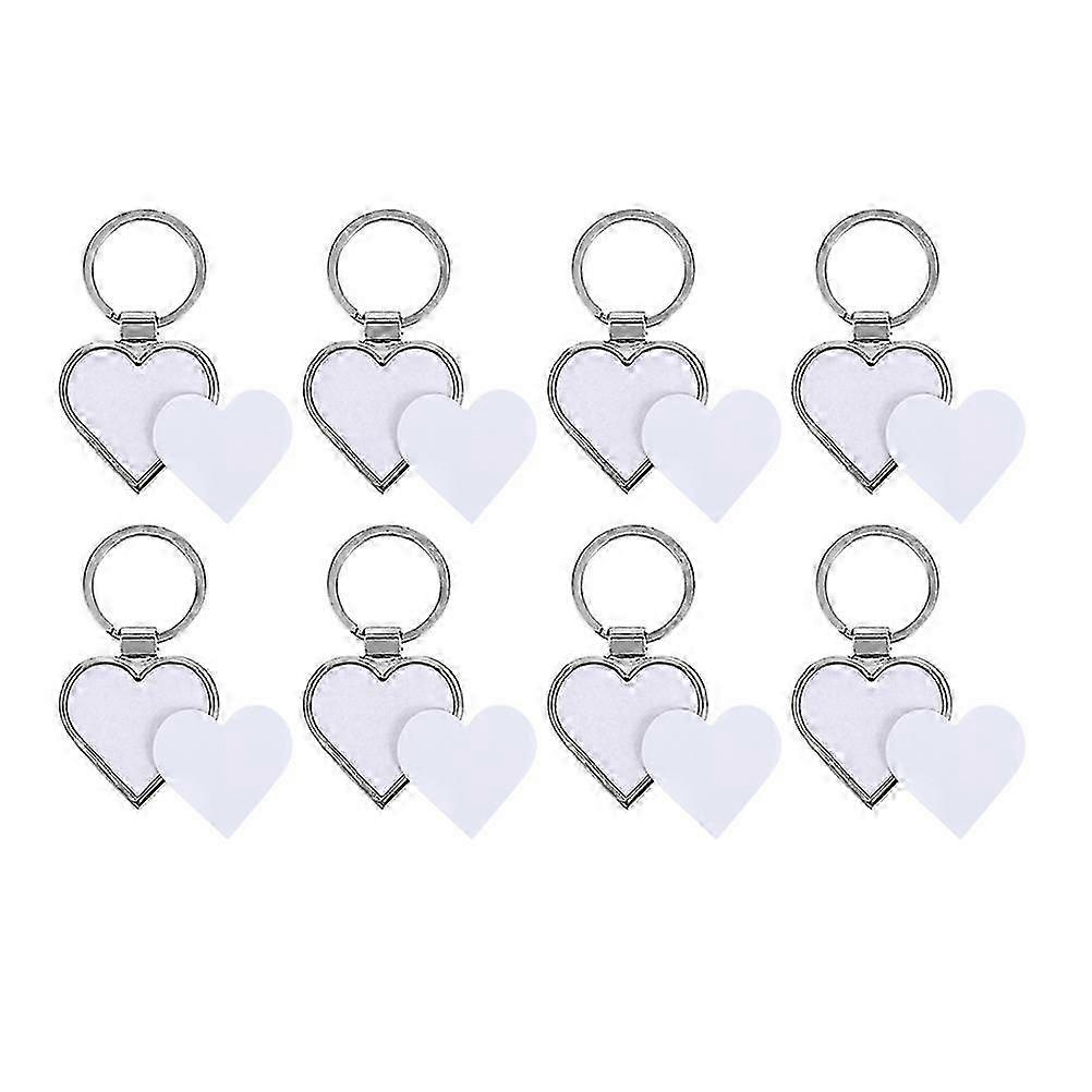 8pcs Heart Shape Sublimation Blanks Key Chains Board Heat Transfer Key Chain