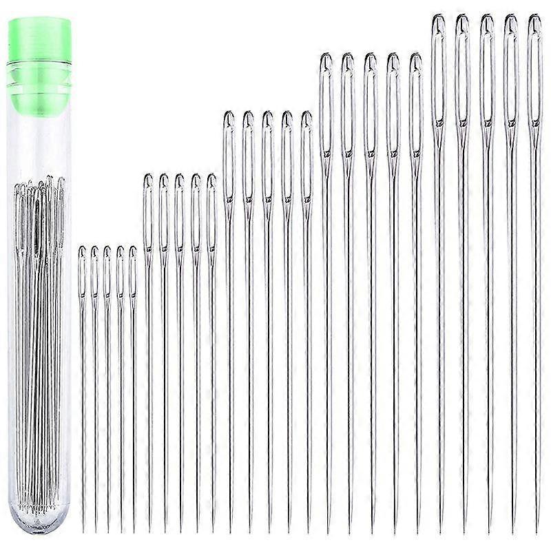 Stainless Steel Large Eye Needles - 25 PCS