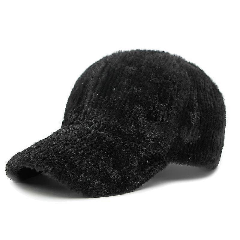Solid Color Hat Women Autumn Winter Plush Warm Cap Baseball Cap