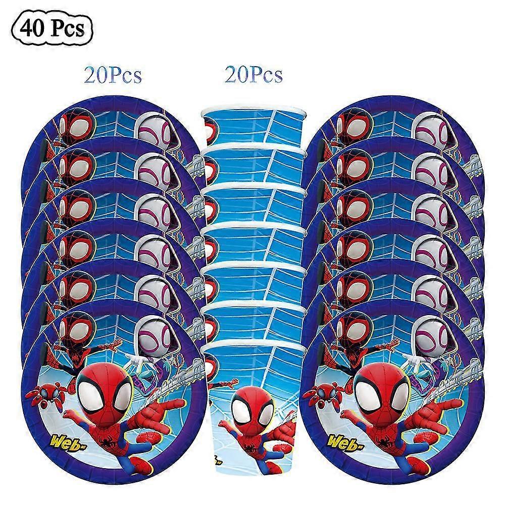 Kids Birthday Gift Bags Spider-Man Theme Party Supplies Paper Plate Cup Plates Napkin Baby Shower Disposable Tableware Set