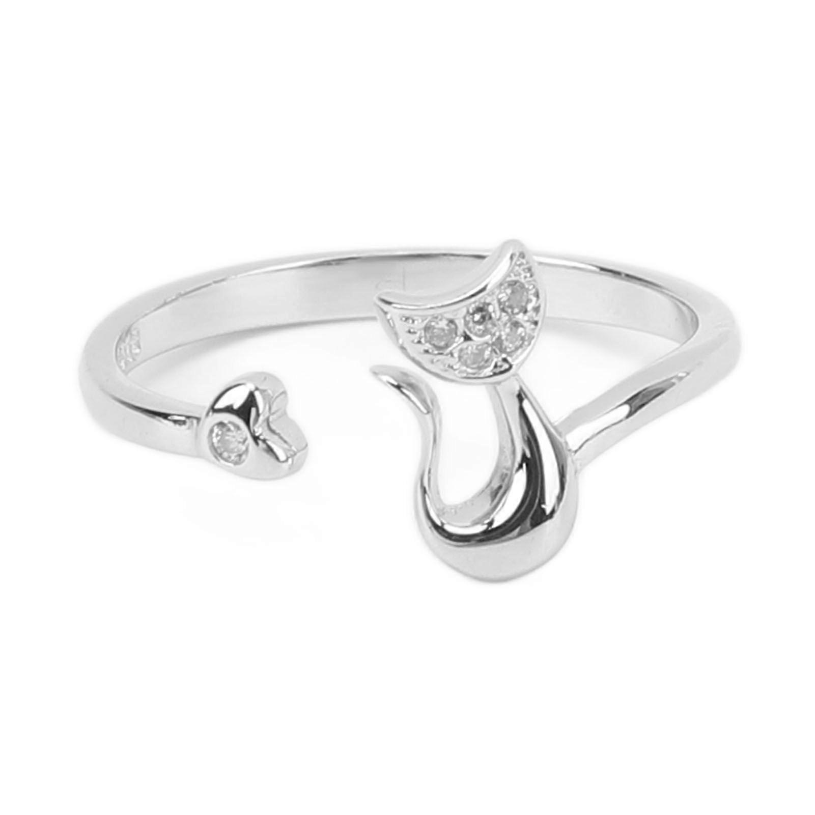 SQCLV Open Ring Cat Shape Adjustable Lightweight Cute Fashionable Women Ring for Daily Party