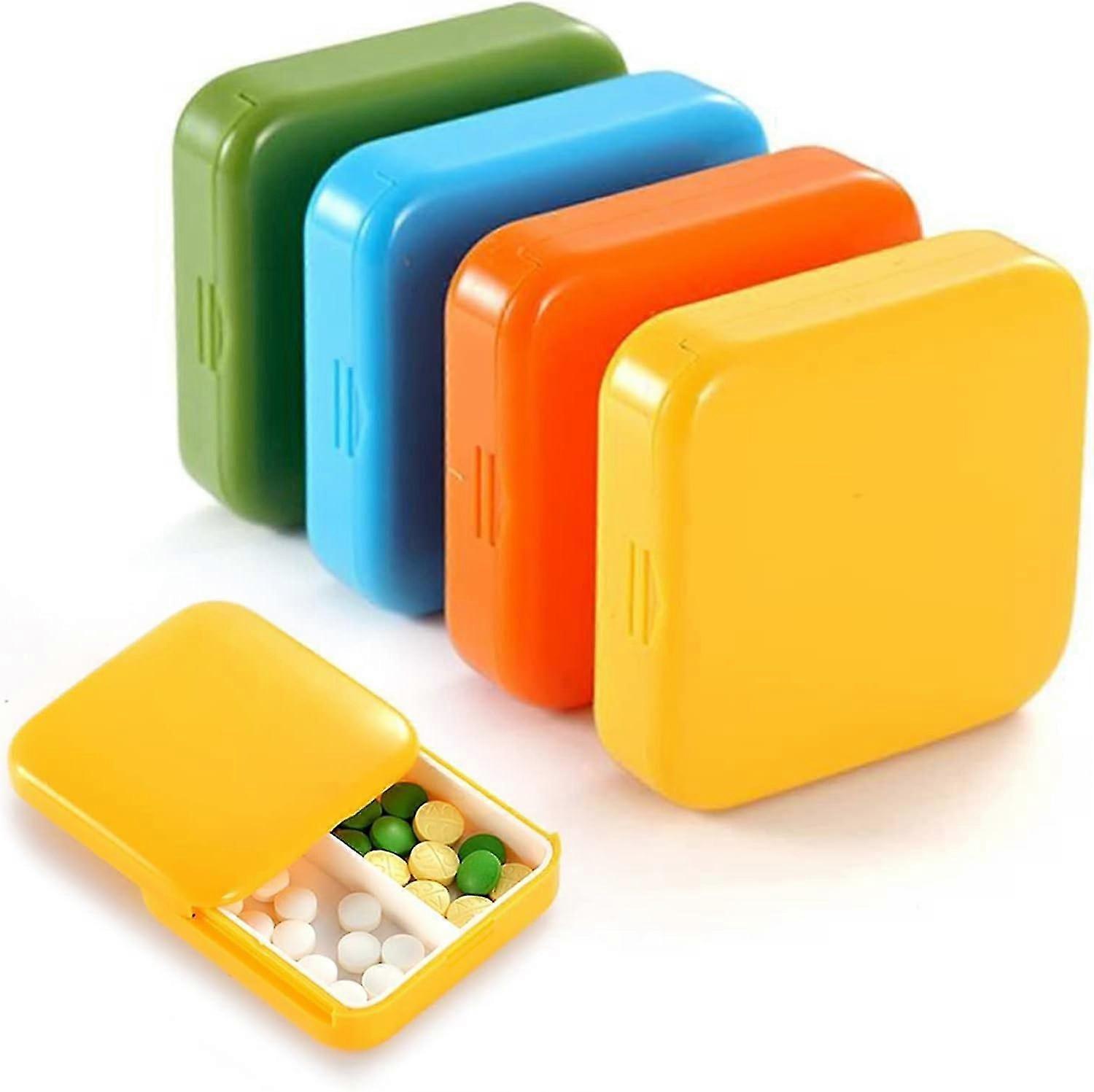 4 Pill Box Small Pill Organizer Colorful