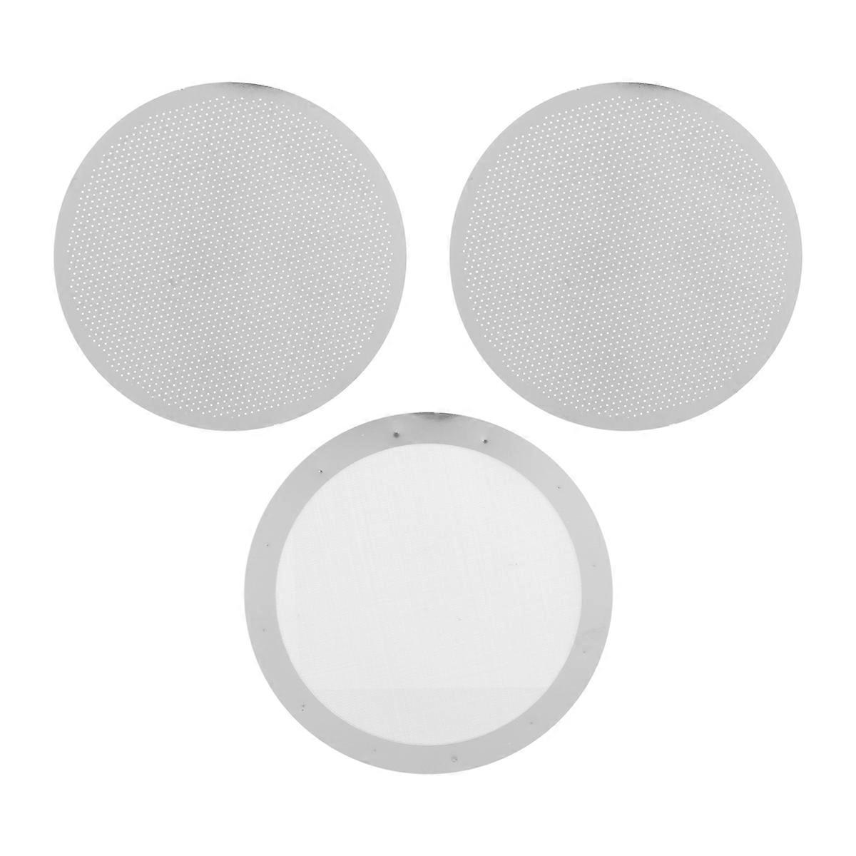 3 Pack Metal Reusable Coffee Filter Mesh for Coffee Maker Espresso Maker, Silver