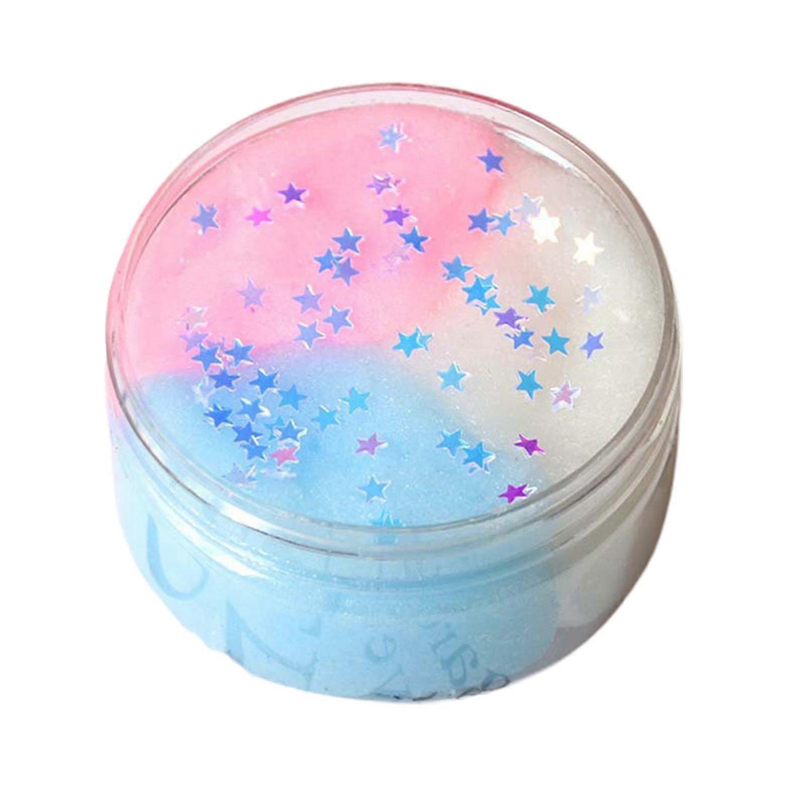 60/100ml Slime Toy Stress Relief Star Sequin Great Elasticity Rainbow Non-sticky Entertainment Different Color Clay Fluffy Mud Kids Cloud Clay Toy Kid