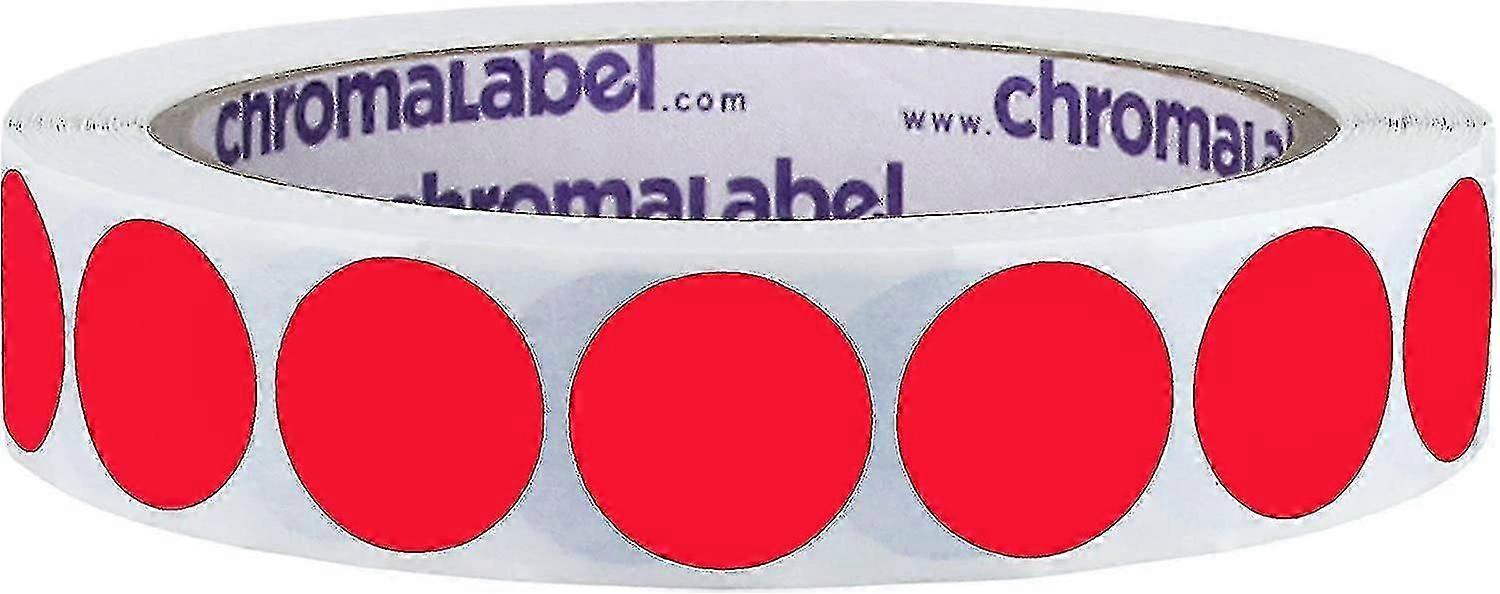 0.75 Inch Round Label Removable Color Code Dot Stickers, 1000 Labels Per Roll, Red