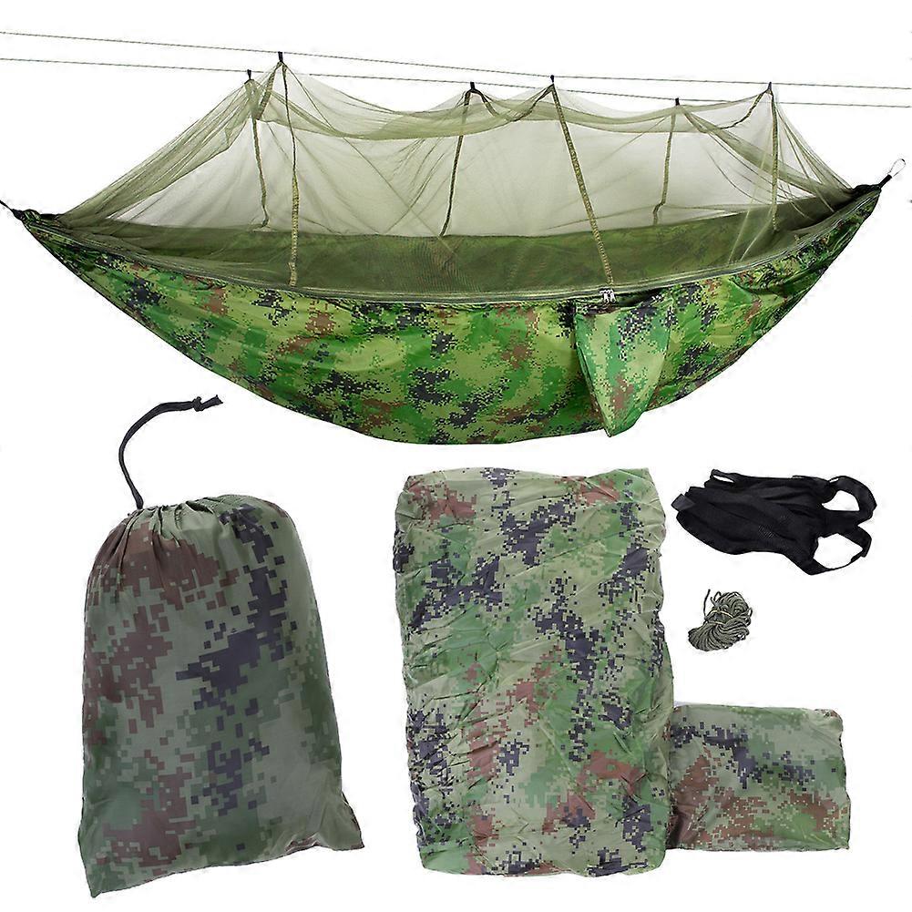 Portable Camping Travel Hammock Hanging Bed with Mosquito Net  (Camouflage Mosquito Net)